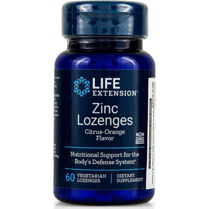 Life Extension ZINC LOZEGNES 18.75mg CITURS-ORANGE FLAVOR 60 VEG.LOZ.