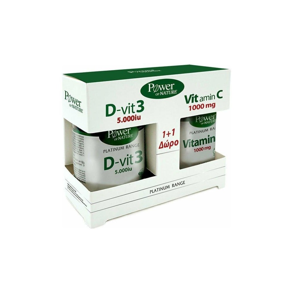 Power Health Classics Platinum Range D-Vit 3 5000 IU 60caps & Vitamin C 1000mg, 20caps