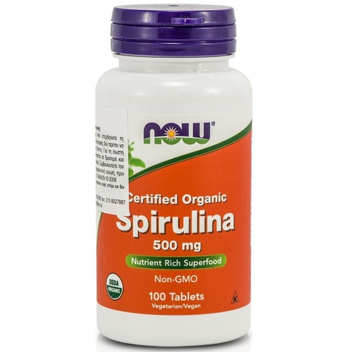 Nowfoods SPIRULINA 500mg 100 TABS Antioxidant action
