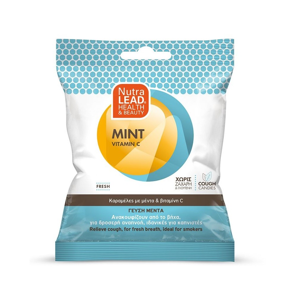 Nutralead Cough Candies Mint Vitamin C Καραμέλες για τον Βήχα με Γεύση Μέντα/Fresh 40gr