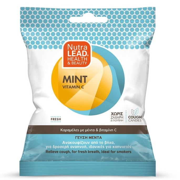 Nutralead Cough Candies Mint Vitamin C Καραμέλες για τον Βήχα με Γεύση Μέντα/Fresh 40gr