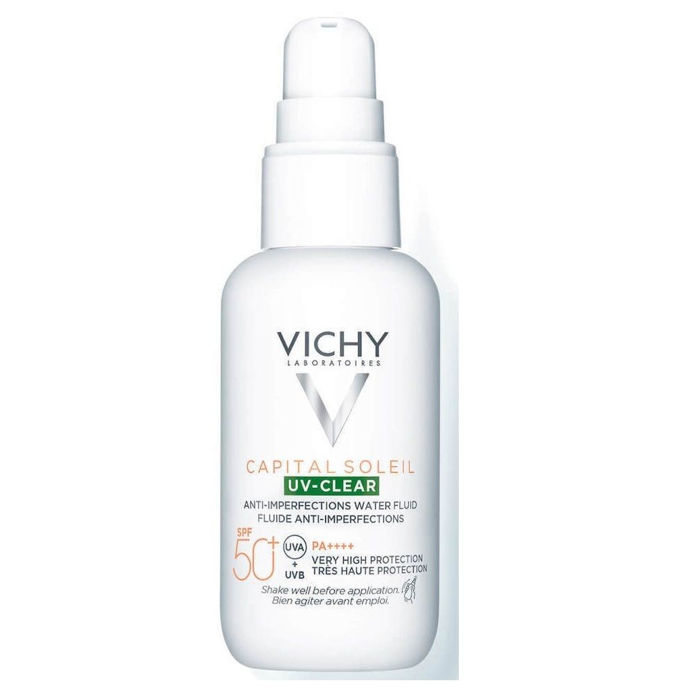 Vichy Capital Soleil UV-Clear SPF50+ Λεπτόρρευστο Αντηλιακό Προσώπου Κατά των Ατελειών & της Λιπαρότητας, 40ml