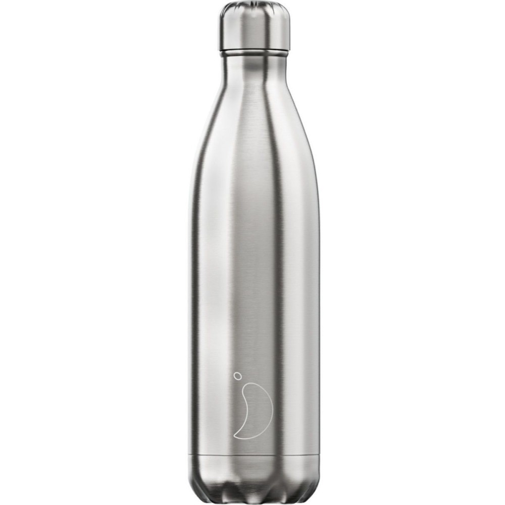 Chilly's Silver Original Stainless Steel Bottle Reusable 0.75lt