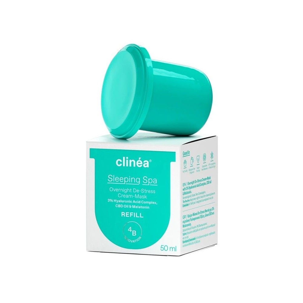 Clinea Sleeping Spa Overnight De-Stress Cream-Mask Refill, 50ml