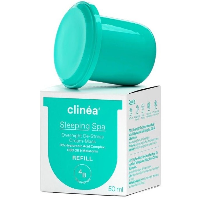 Clinea Sleeping Spa Overnight De-Stress Cream-Mask Refill, 50ml