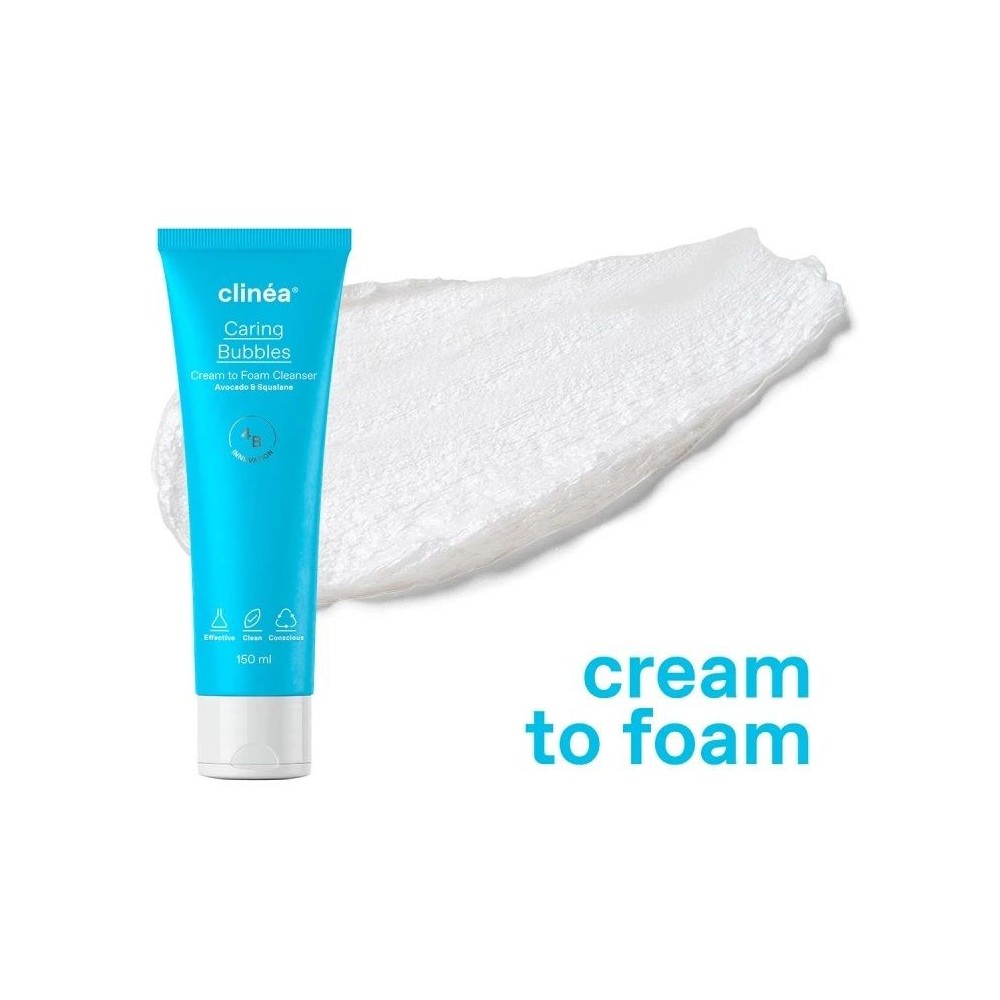 Clinéa Caring Bubbles Cream to Foam Cleanser Κρεμώδης Αφρός Καθαρισμού Προσώπου για Κανονικές - Μικτές Επιδερμίδες 150ml