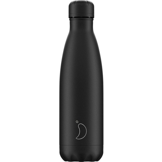Chilly's Monochrome All Black Bottle Reusable 0.50lt