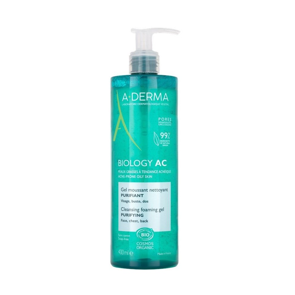 A-Derma Gel Καθαρισμού Biology Ac για Λιπαρές Επιδερμίδες 400ml