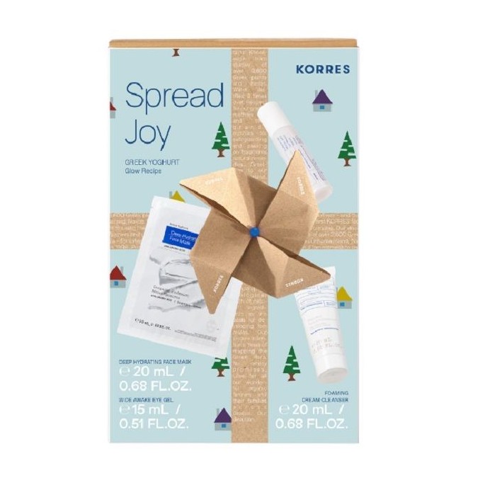 Korres Promo Spread Joy Greek Yoghurt Glow Recipe Αφρώδη Κρέμα Καθαρισμού 20ml-Ενυδατικό Gel Ματιών 15ml-Μάσκα Προσώπου, 20ml