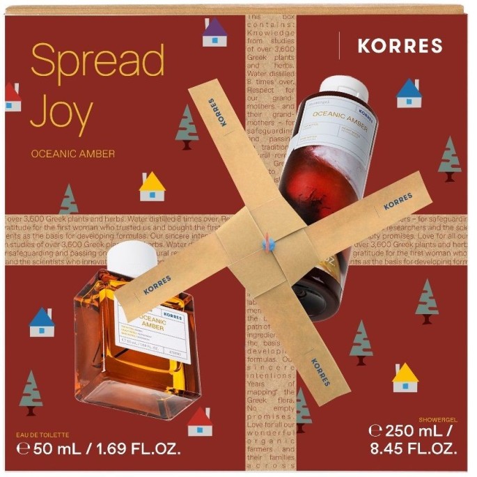 Korres Spread Joy Oceanic Amber Set Eau de Toilette 50ml & Shower Gel, 250ml