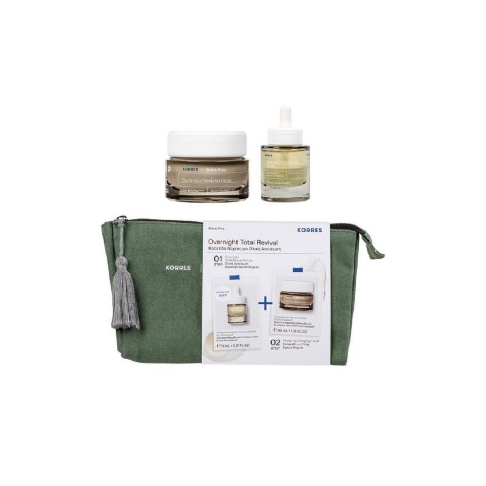 Korres Black Pine Overnight Total Revival Promo Night Cream Κρέμα Νύχτας Μαύρη Πεύκη 40ml & Serum 15ml