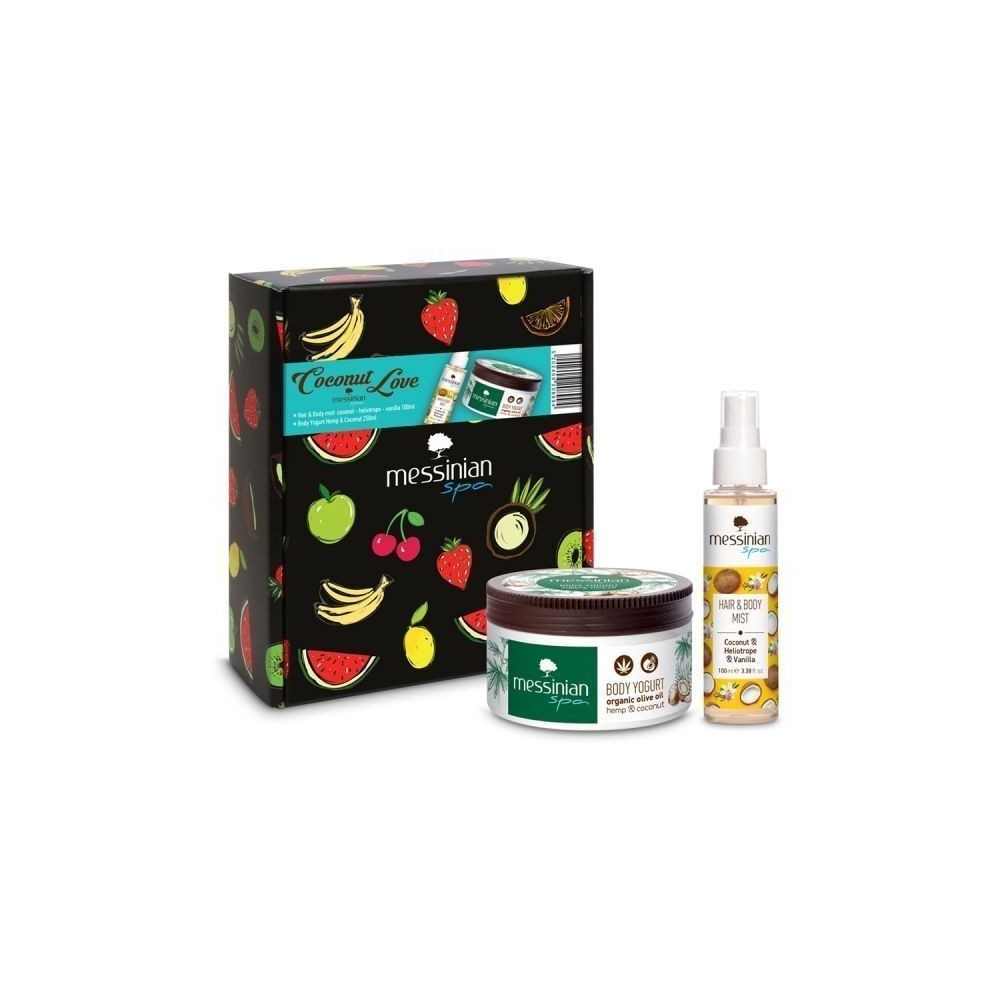 MESSINIAN SPA Promo Hair & Body Mist Coconut-Heliotrope-Vanilla 100ml & Body Yogurt Hemp & Coconut 250ml