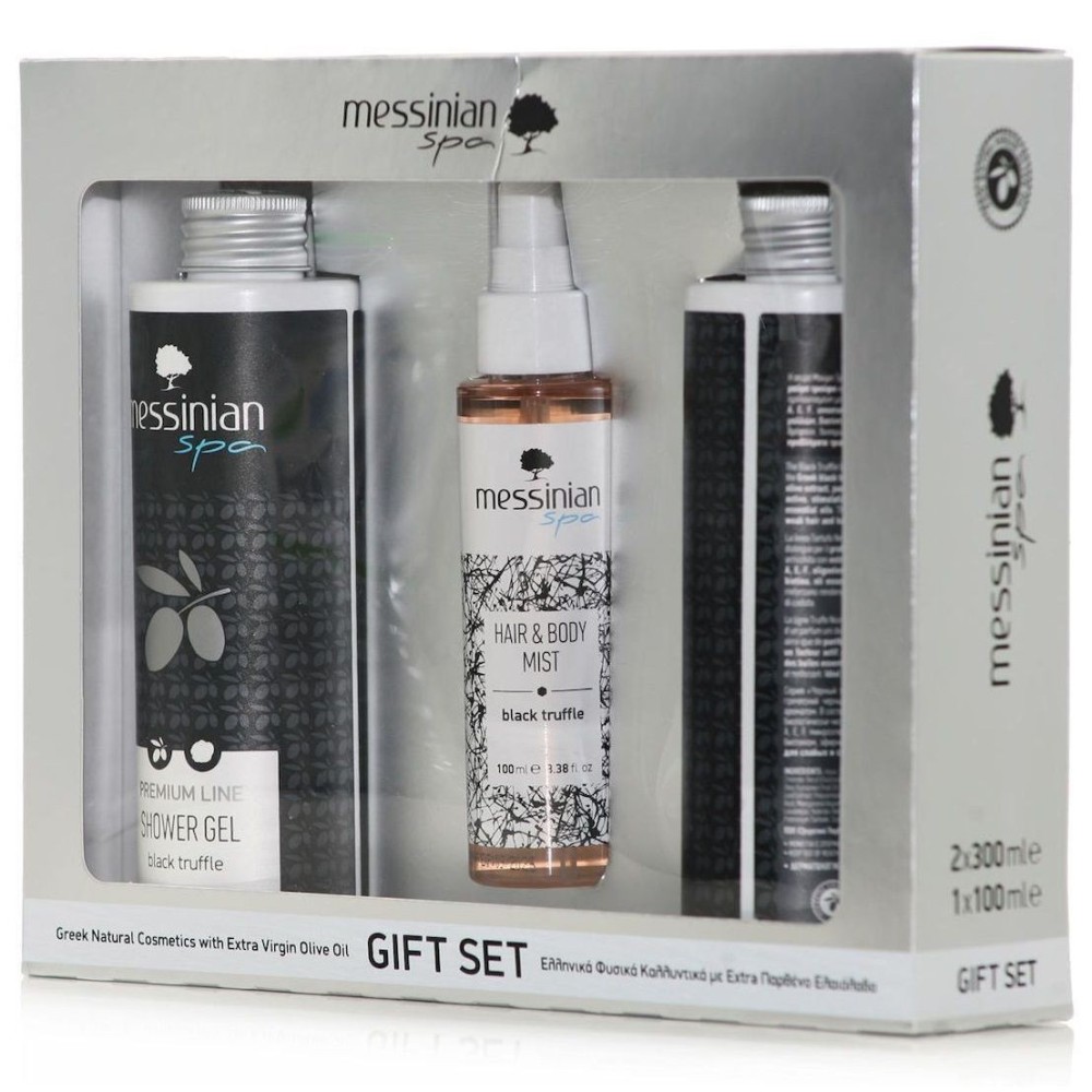 MESSINIAN SPA Shower gel 300ml+  Shampoo Black Truffle (weak hair) 300ml+ Hair&Body Mist 100ml Black Truffle (Μαύρη Τρούφα)
