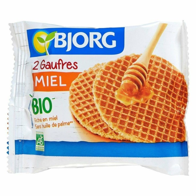 Bjorg Organic Waffle Honey 58gr Pack of 2 pieces