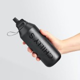 Chilly's Series 2 Sport Flip Bottle with Straw Abyss Black 1lt Reusable