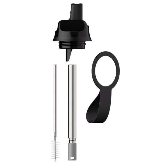 Chilly's Series 2 Sport Μπουκάλι Θερμός με Καλαμάκι Abyss Black 500ml