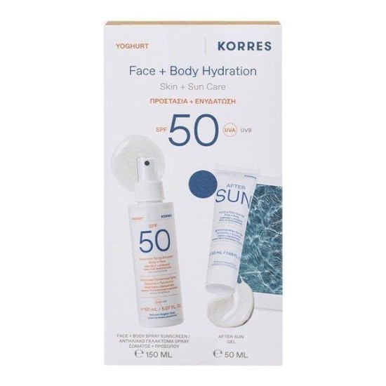 Korres Promo Face-Body Hydration Sunscreen Spray SPF50 150ml-Free Cooling After-Sun Gel 50ml