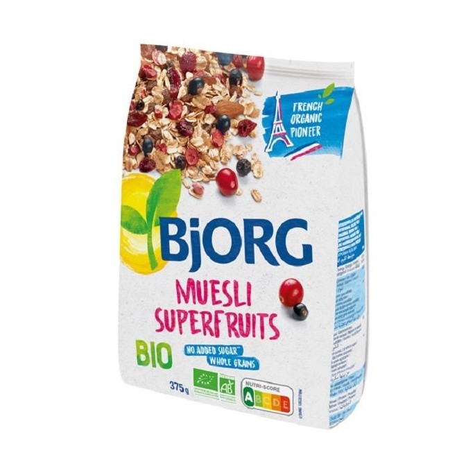BJORG Muesli with Superfruits no added sugar 375gr