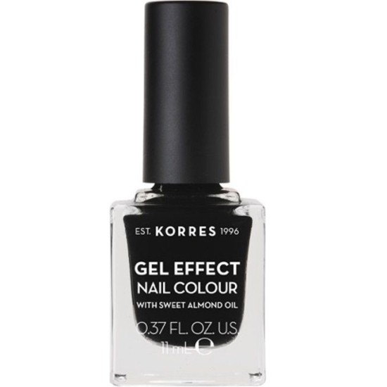 Korres Βερνίκι Νυχιών Gel Effect Nail Colour No 100 Black 11ml