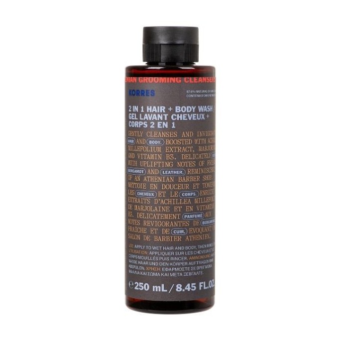 Korres Athenian Grooming 2in1 Hair & Body Wash for Men, 250ml