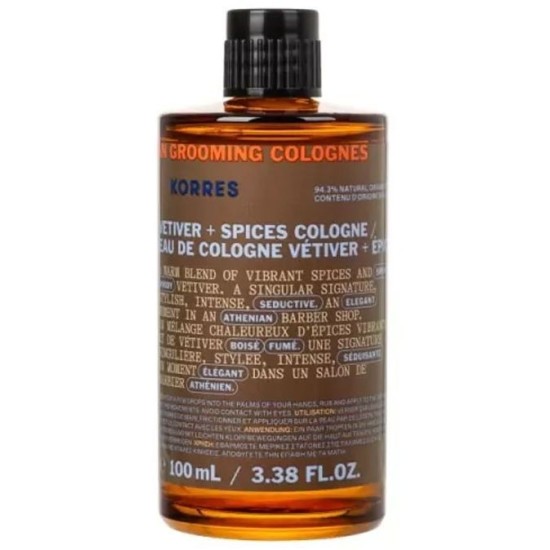 Korres Athenian Grooming Eau de Cologne Vetiver & Spices Άρωμα για Άνδρες, 100ml
