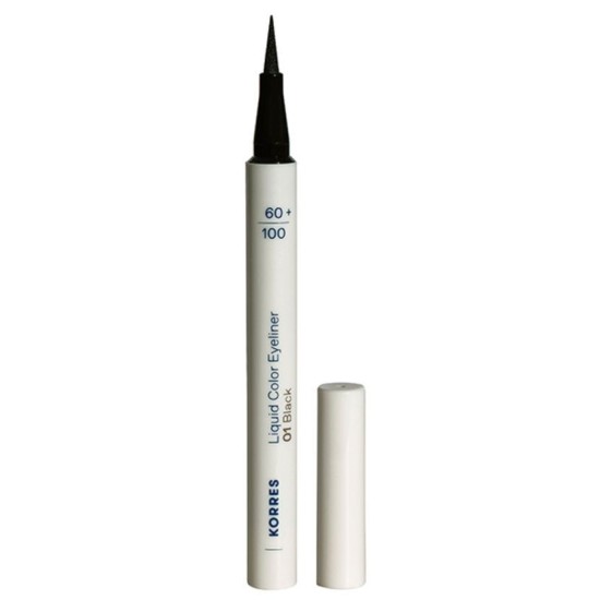 Korres Liquid Color Waterproof Στυλό Eye Liner 01 Black 1ml