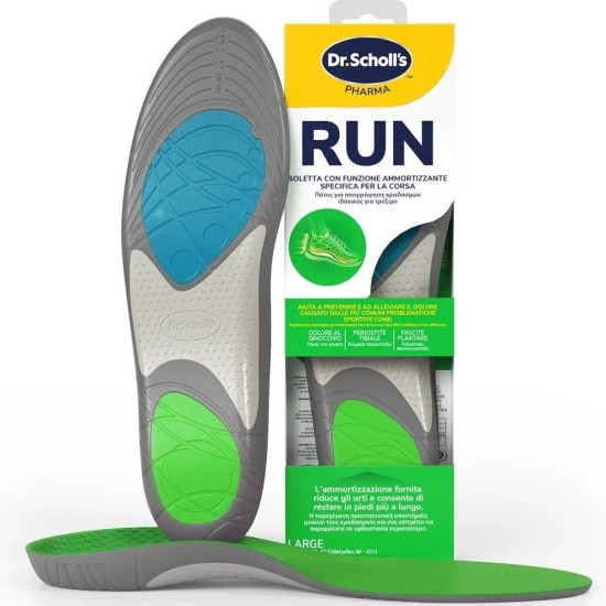 Scholl Run Active Comfort Insoles Shock Absorbing Insole Ideal for Running 1 Pair - Large No. 40 - 47.5