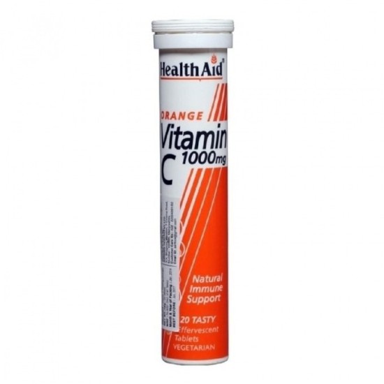 HEALTH  AID Vitamin C 1000mg  20 Αναβράζουσες Ταμπλέτες ΠΟΡΤΟΚΑΛ