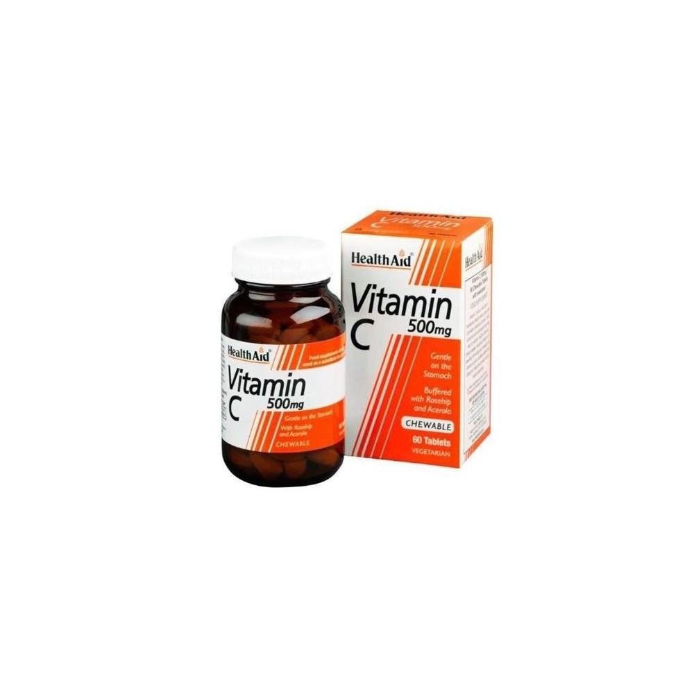 HEALTH AID  Vitamin C 500mg Chewable Orange Flavour tablets 60 t