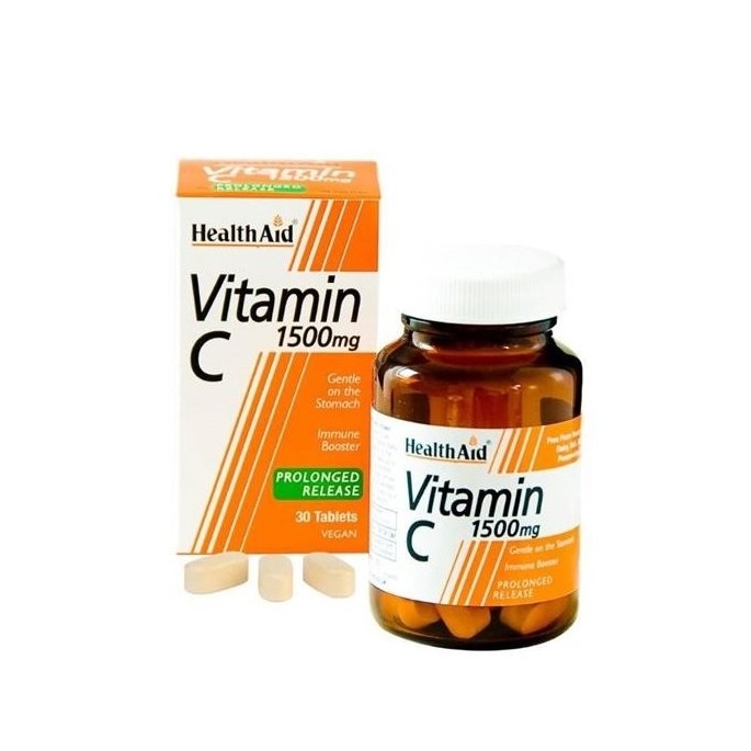 HEALTH AID ΒΙΤΑΜΙΝΗ C Tαμπλέτες 1500mg ΕΝΙΣΧΥΜΕΝΗ με βιοφλαβονοε