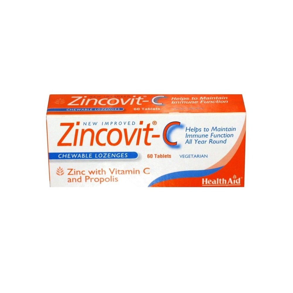 HEALTH AID Zincovit™ C Vitamin C, Zinc, Propolis 60 veta