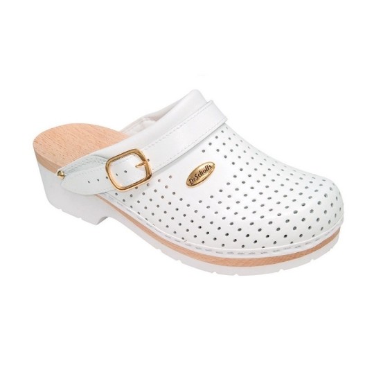 SCHOLL Wooden Clogs PROFESSIONAL Super Comfort WHITE