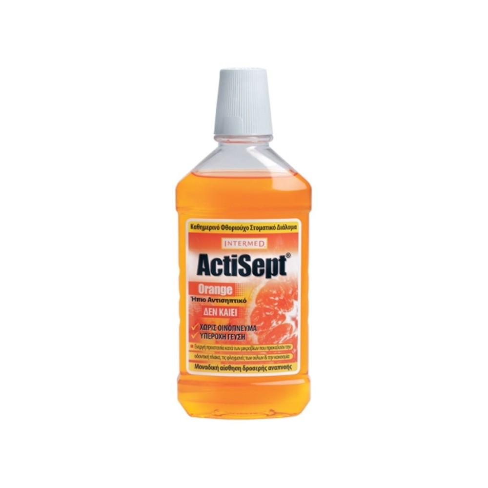 Intermed Actisept Στοματικό Διάλυμα Mouthwash, 500ml, Orange