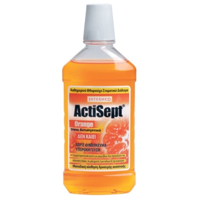 Intermed Actisept Στοματικό Διάλυμα Mouthwash, 500ml, Orange