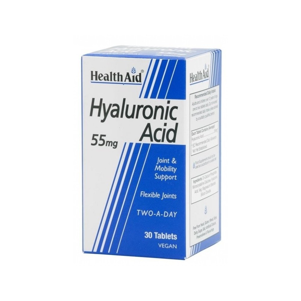 Health Aid HYALURONIC ACID 55mg 30 vetabs