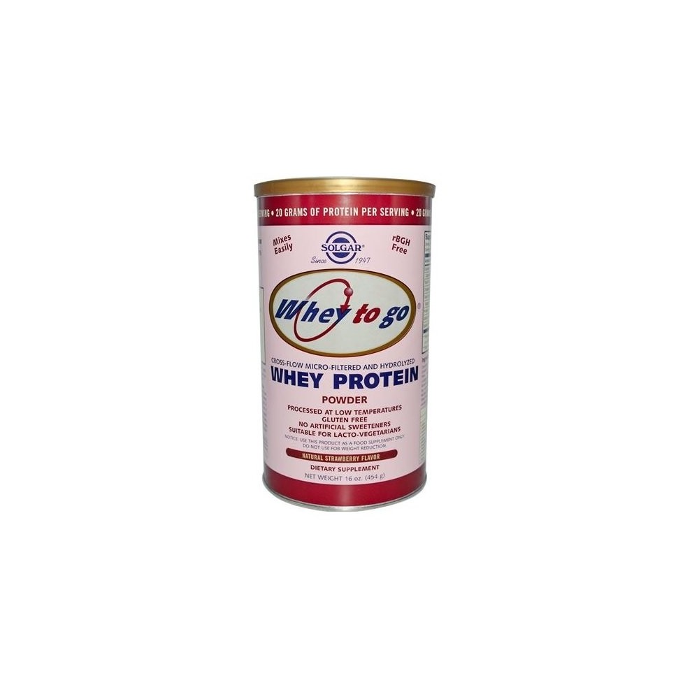 SOLGAR WHEY TO GO PROTEIN  powder 454gr Φράουλα