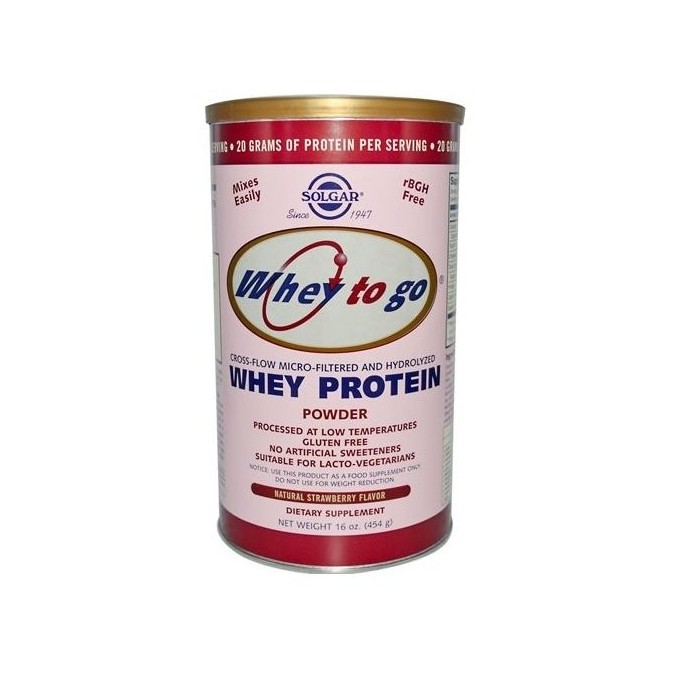 SOLGAR WHEY TO GO PROTEIN  powder 454gr Φράουλα